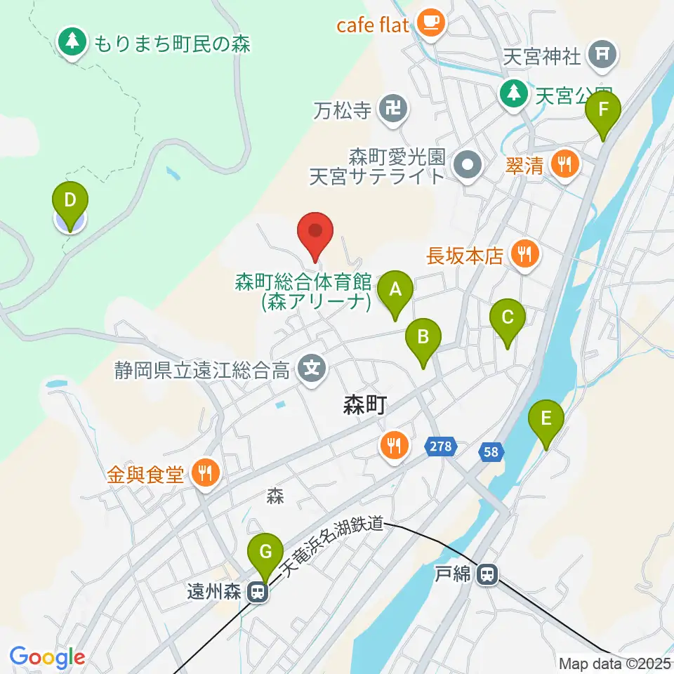 森町立歴史民俗資料館周辺の駐車場・コインパーキング一覧地図