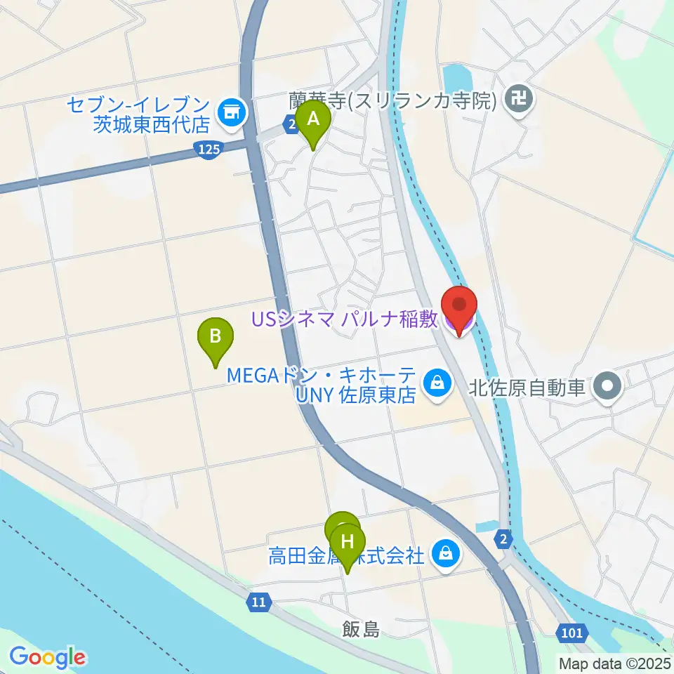 USシネマパルナ稲敷周辺の駐車場・コインパーキング一覧地図
