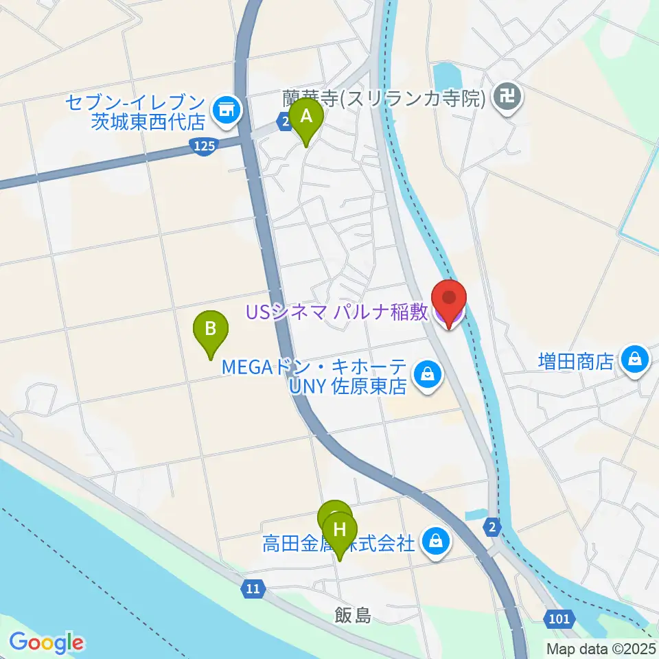 USシネマパルナ稲敷周辺の駐車場・コインパーキング一覧地図