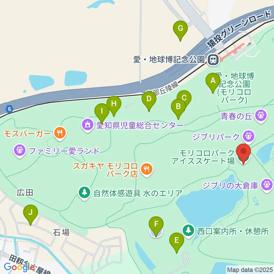 愛・地球博記念公園アイススケート場周辺の駐車場・コインパーキング一覧地図