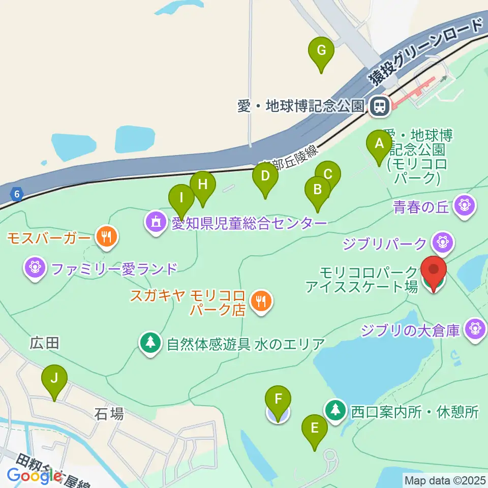 愛・地球博記念公園アイススケート場周辺の駐車場・コインパーキング一覧地図