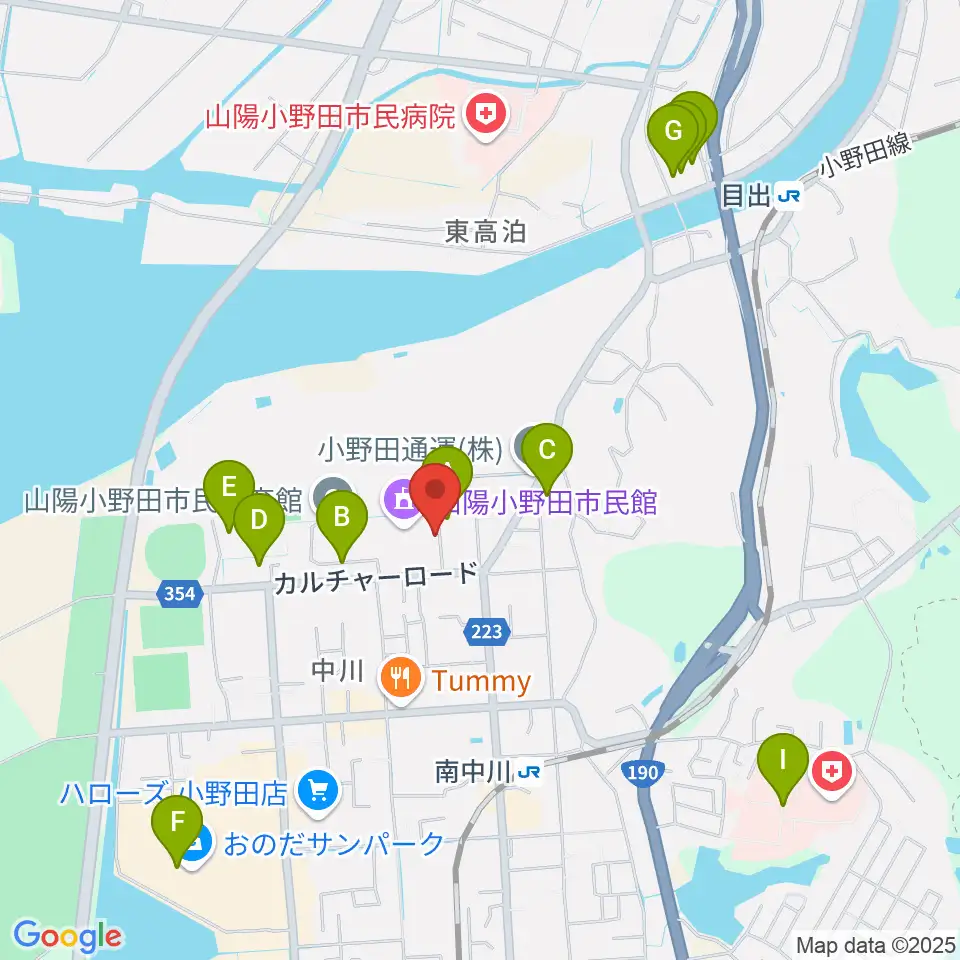 山陽小野田市歴史民俗資料館周辺の駐車場・コインパーキング一覧地図
