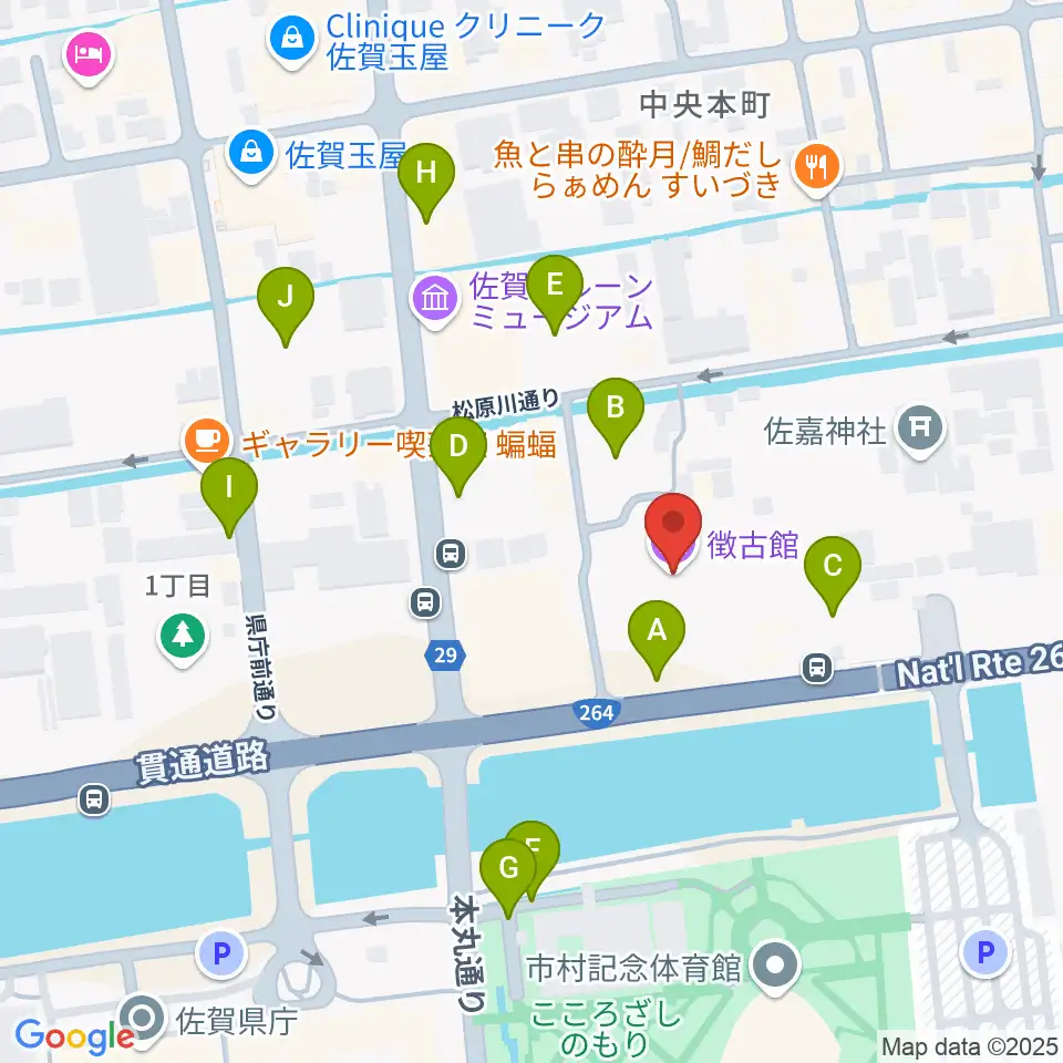 徴古館周辺の駐車場・コインパーキング一覧地図
