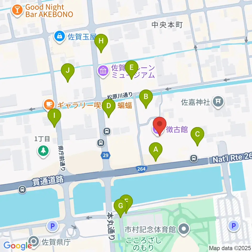 徴古館周辺の駐車場・コインパーキング一覧地図