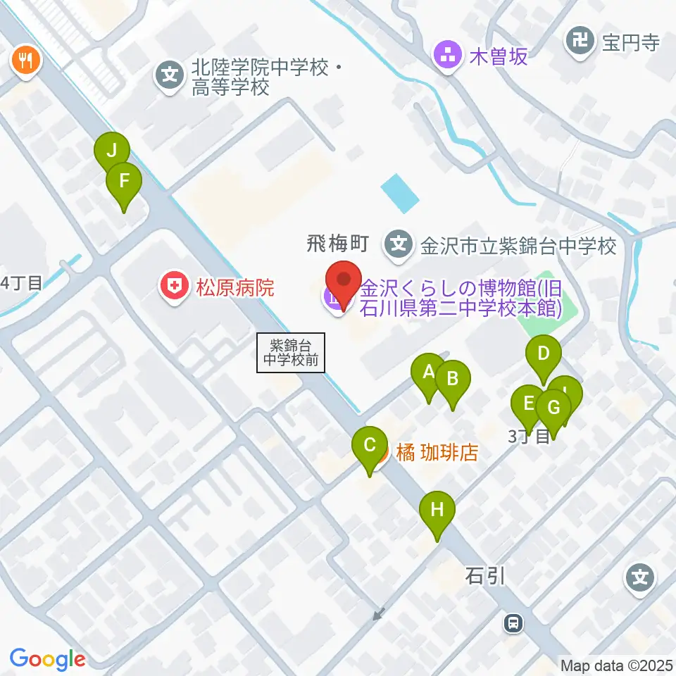 金沢くらしの博物館周辺の駐車場・コインパーキング一覧地図