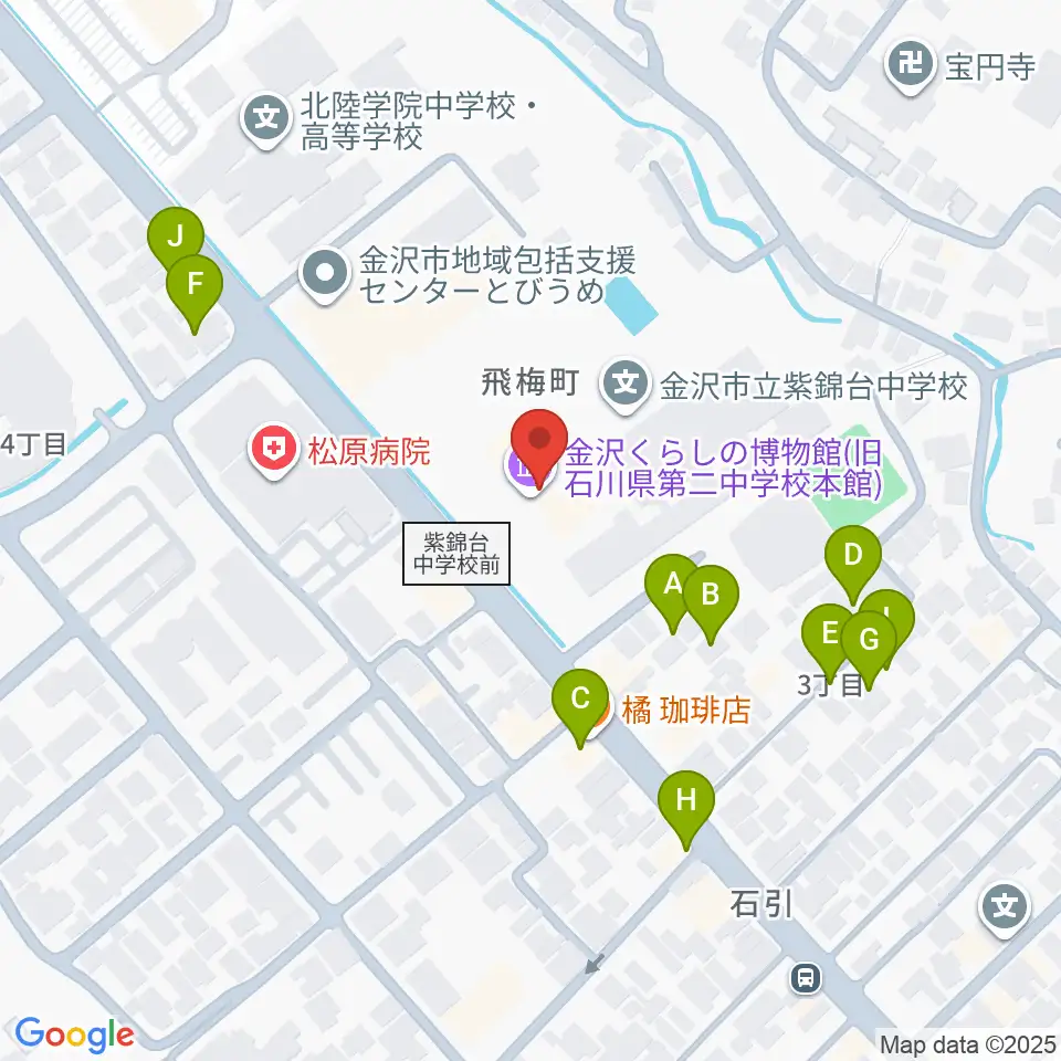 金沢くらしの博物館周辺の駐車場・コインパーキング一覧地図