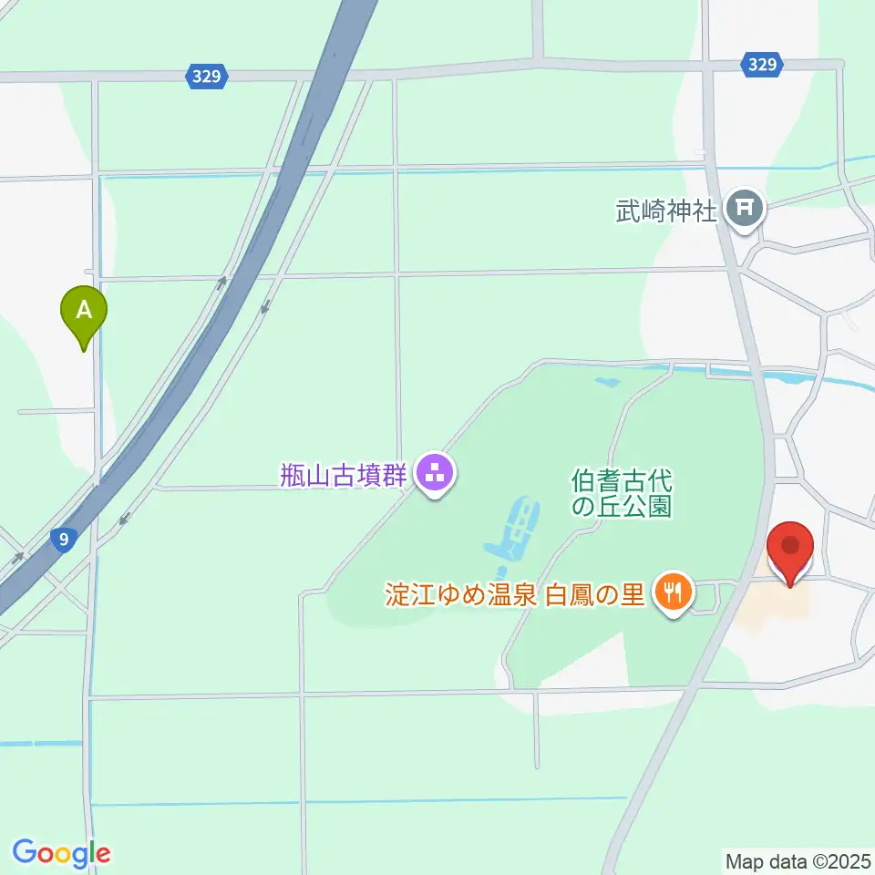 上淀白鳳の丘展示館周辺の駐車場・コインパーキング一覧地図