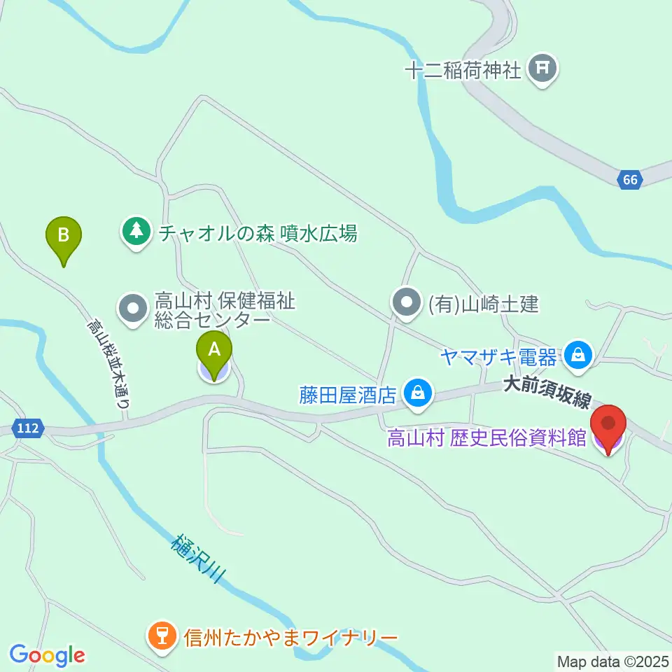 高山村歴史民俗資料館周辺の駐車場・コインパーキング一覧地図