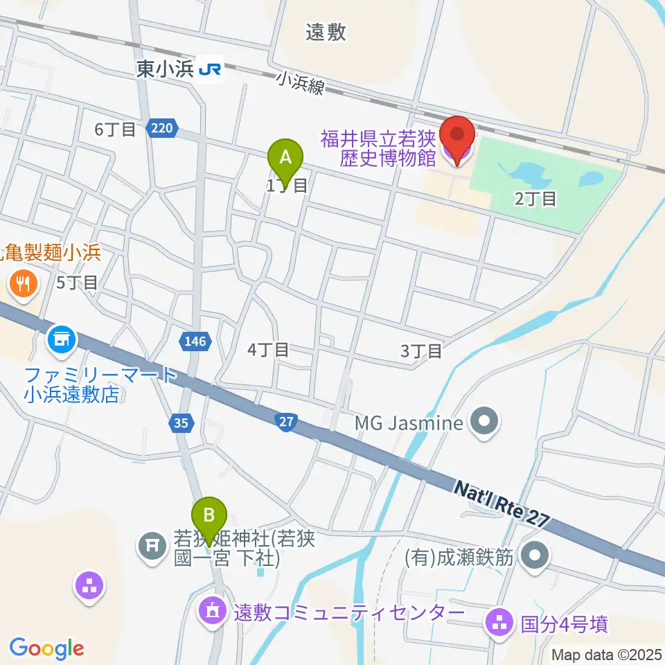 福井県立若狭歴史博物館周辺の駐車場・コインパーキング一覧地図