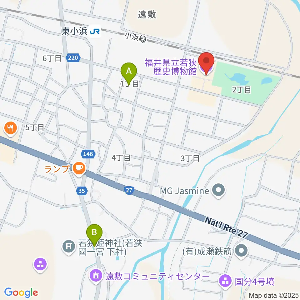 福井県立若狭歴史博物館周辺の駐車場・コインパーキング一覧地図
