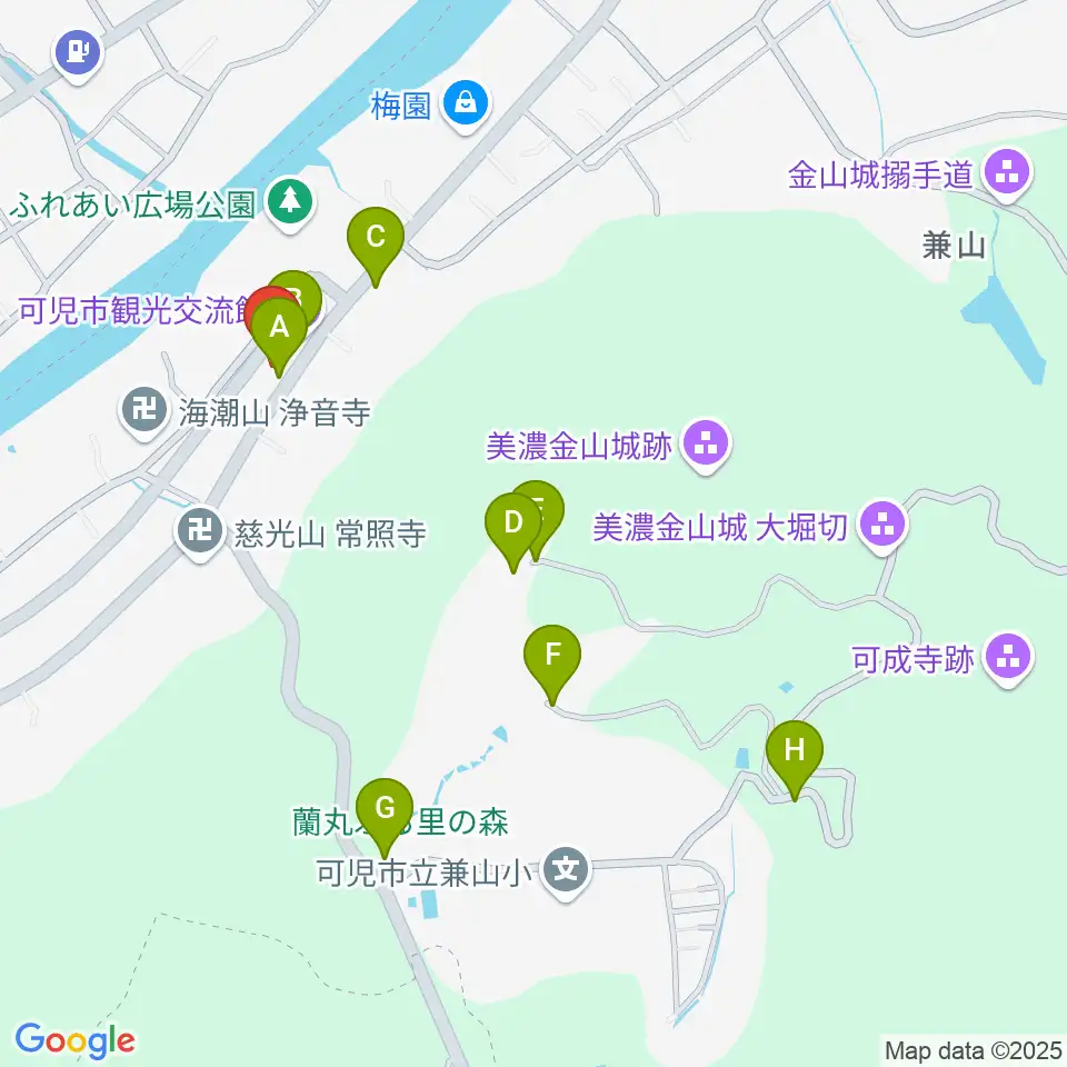 戦国山城ミュージアム周辺の駐車場・コインパーキング一覧地図