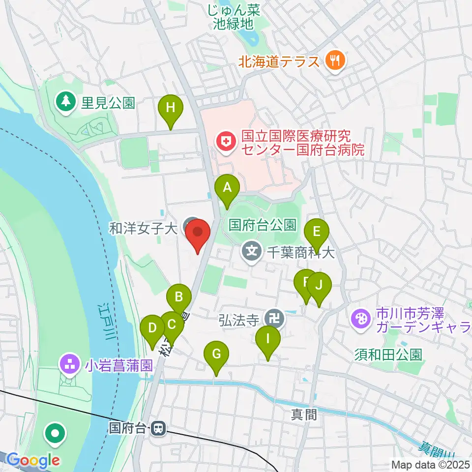 和洋女子大学文化資料館周辺の駐車場・コインパーキング一覧地図