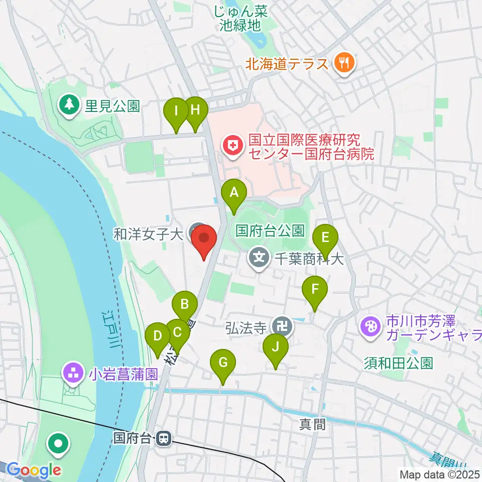 和洋女子大学文化資料館周辺の駐車場・コインパーキング一覧地図