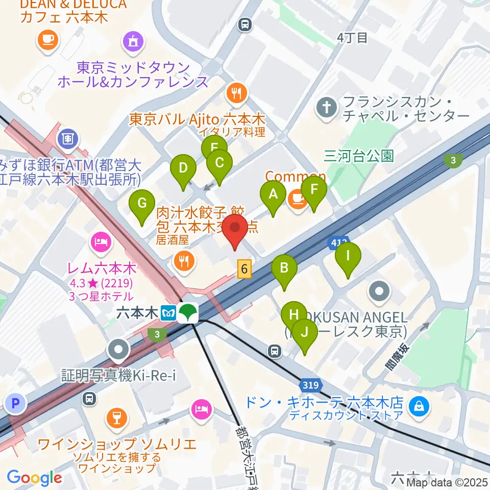 YOSHIMOTO ROPPONGI THEATER周辺の駐車場・コインパーキング一覧地図