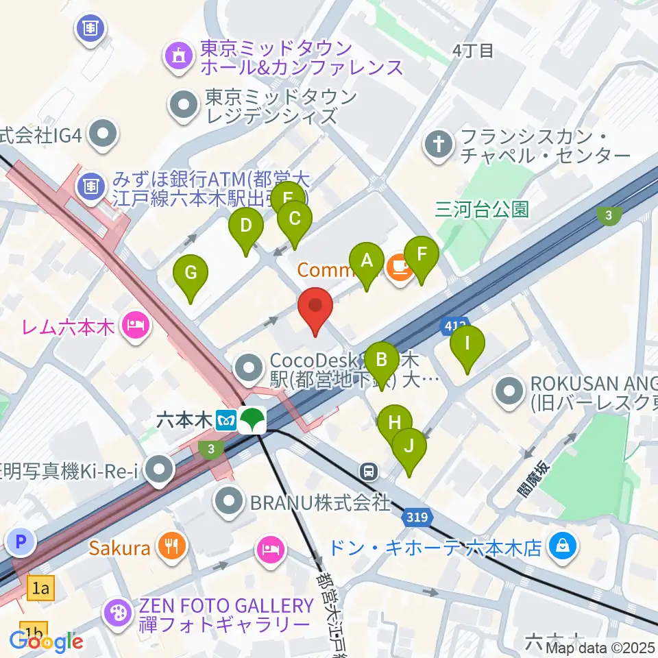 YOSHIMOTO ROPPONGI THEATER周辺の駐車場・コインパーキング一覧地図