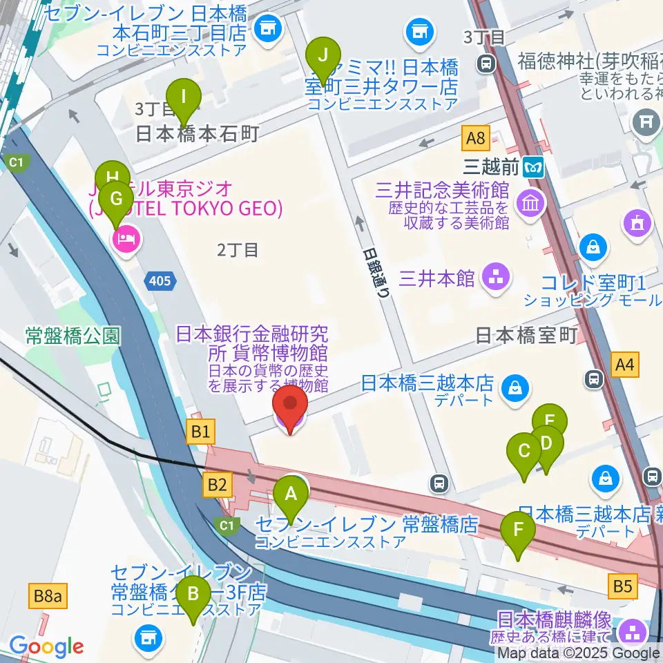 貨幣博物館周辺の駐車場・コインパーキング一覧地図