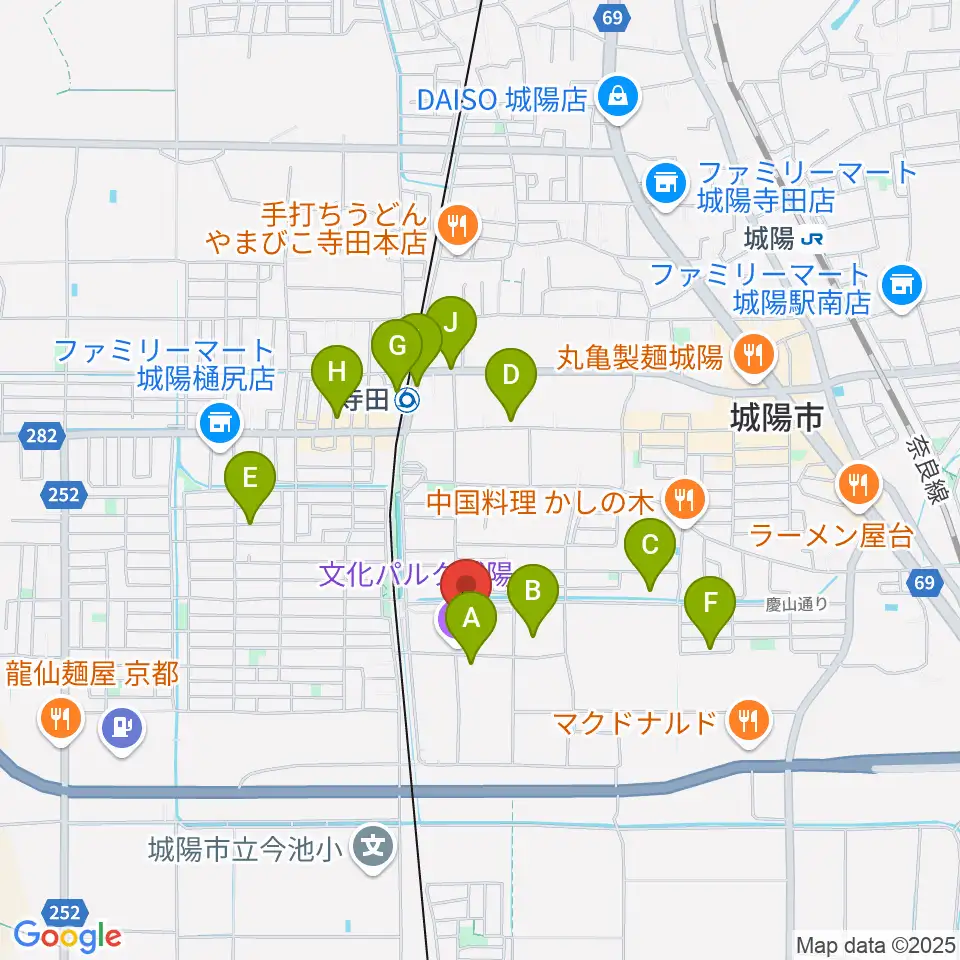 城陽市歴史民俗資料館周辺の駐車場・コインパーキング一覧地図