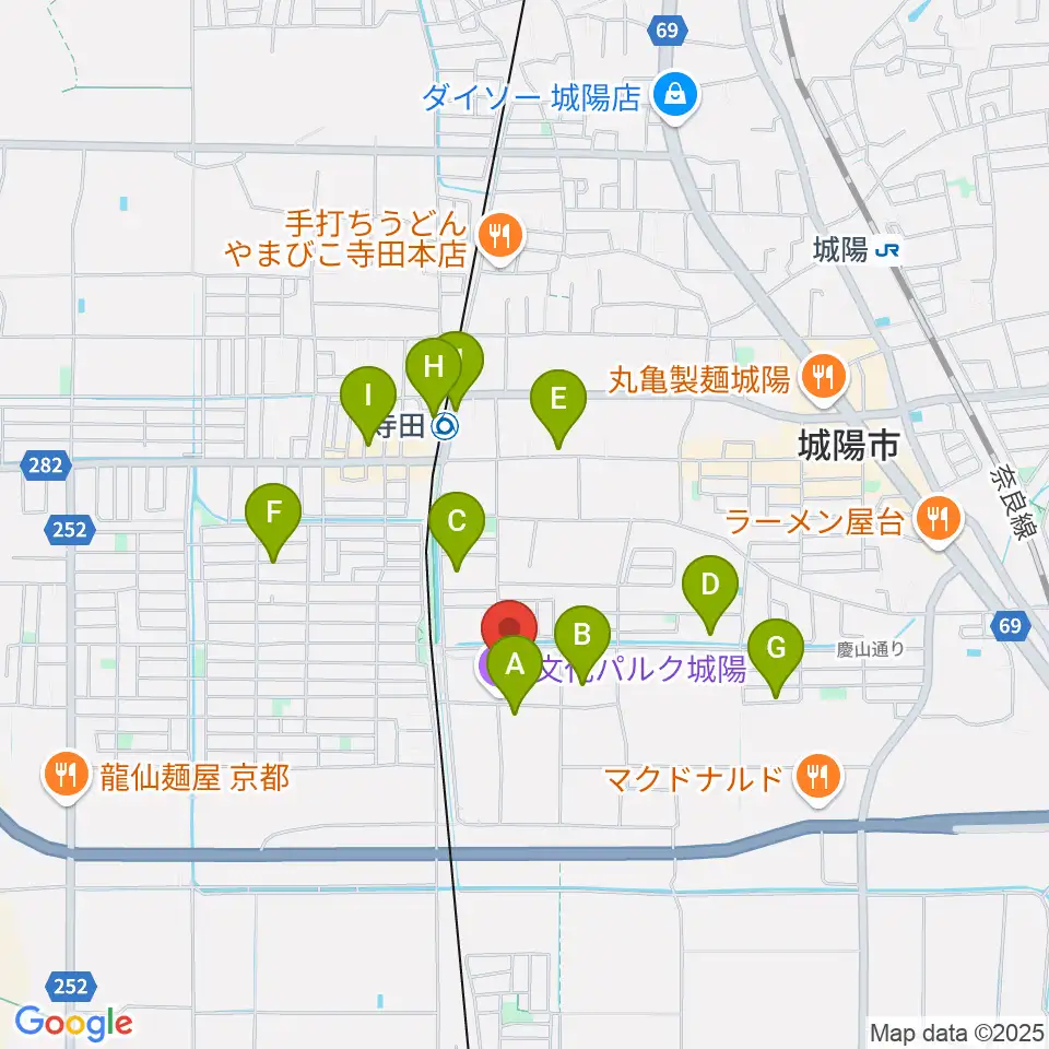 城陽市歴史民俗資料館周辺の駐車場・コインパーキング一覧地図
