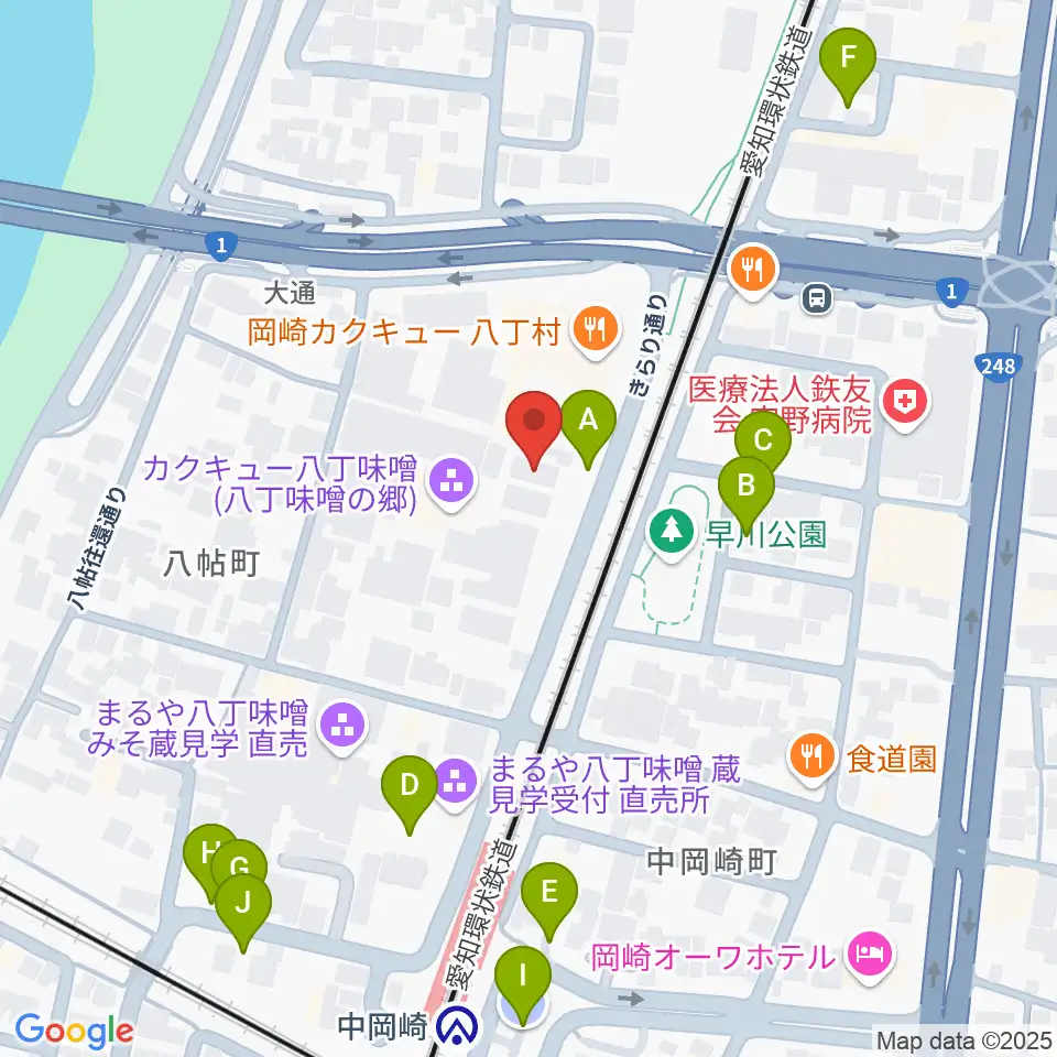 八丁味噌の郷 史料館周辺の駐車場・コインパーキング一覧地図