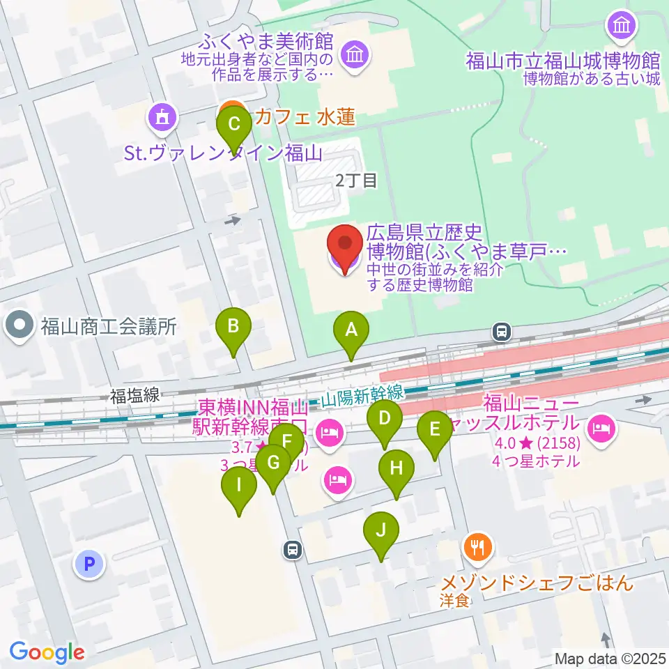 広島県立歴史博物館周辺の駐車場・コインパーキング一覧地図