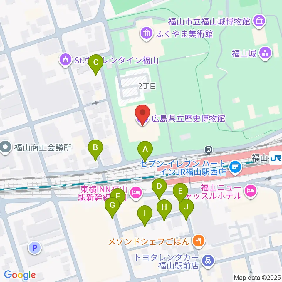 広島県立歴史博物館周辺の駐車場・コインパーキング一覧地図