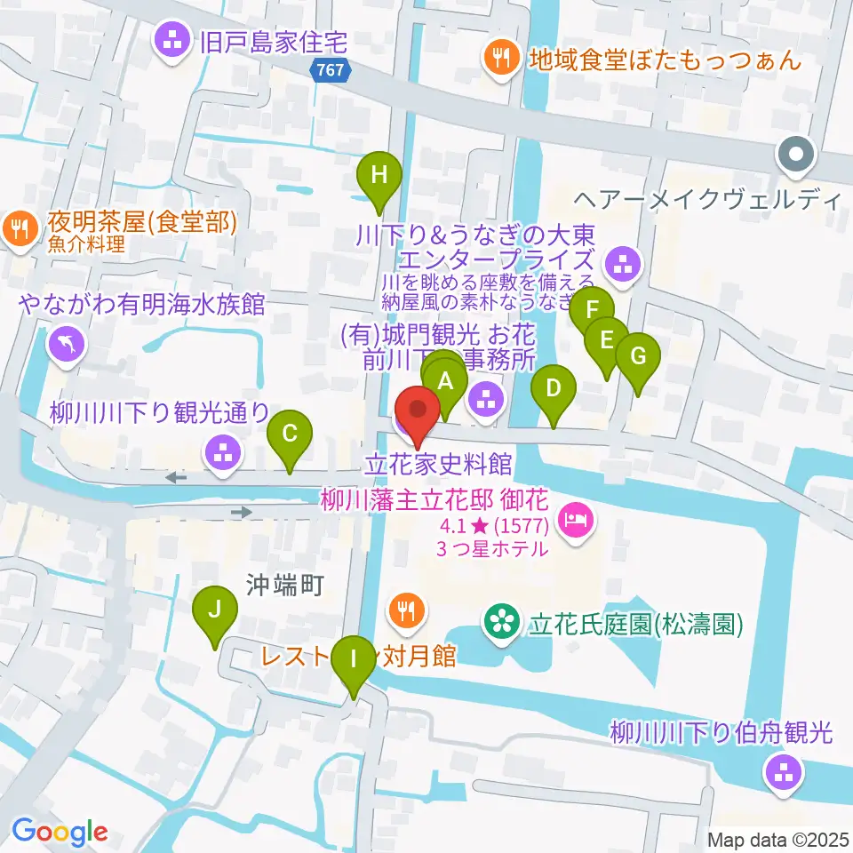 立花家史料館周辺の駐車場・コインパーキング一覧地図