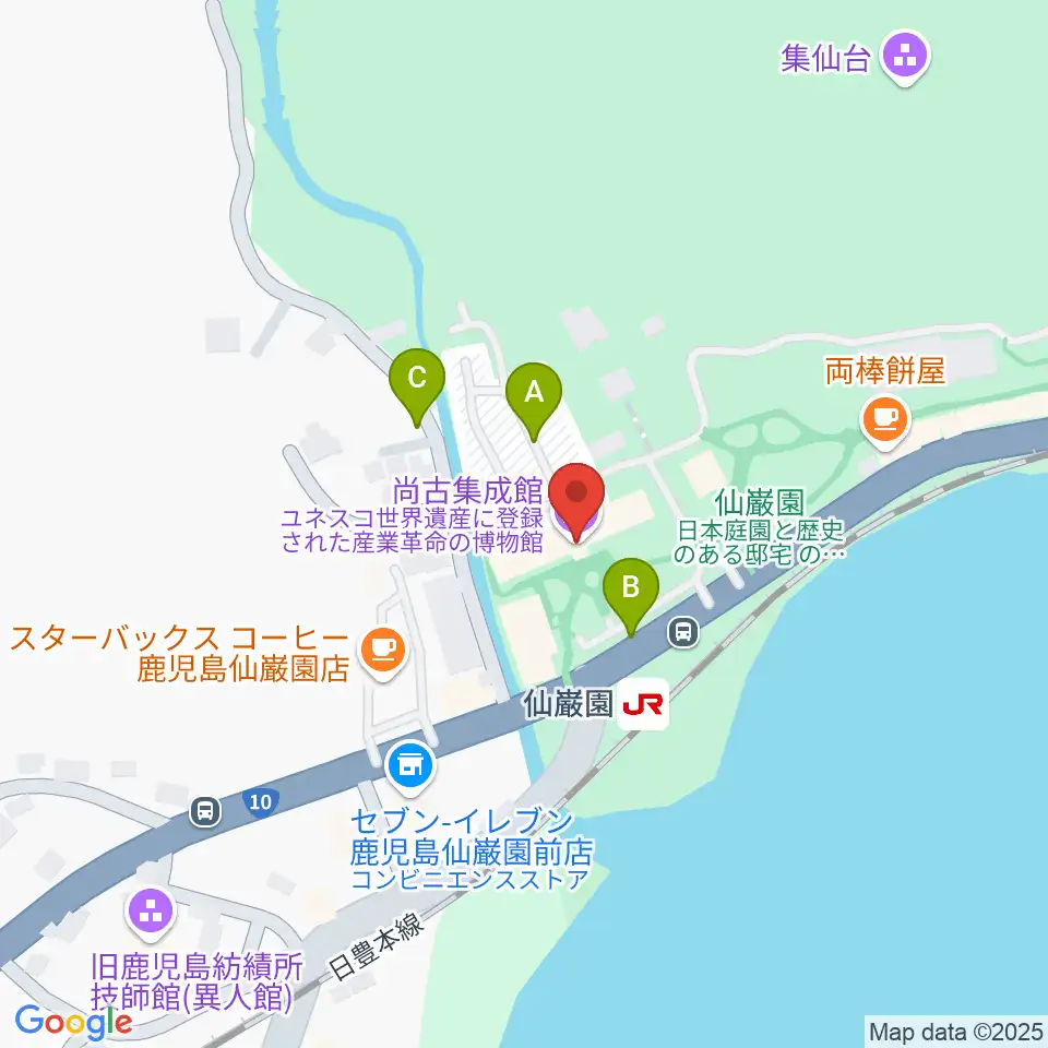 尚古集成館周辺の駐車場・コインパーキング一覧地図