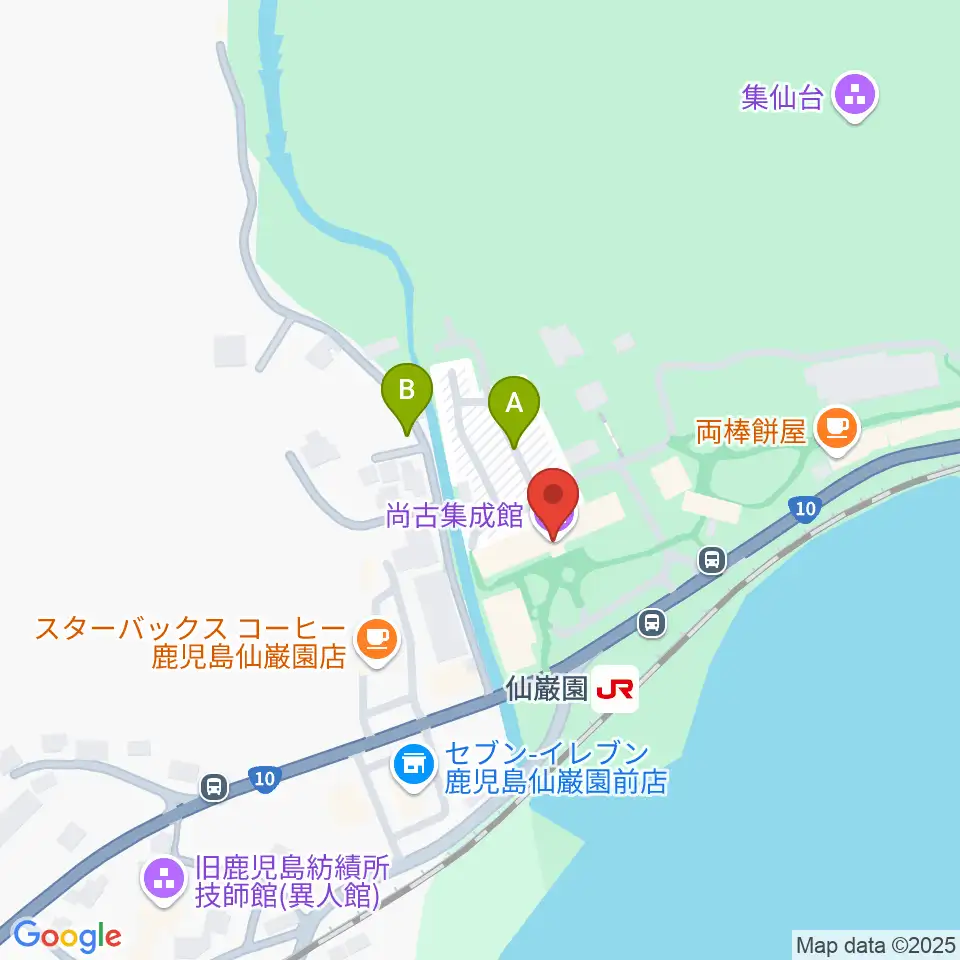 尚古集成館周辺の駐車場・コインパーキング一覧地図
