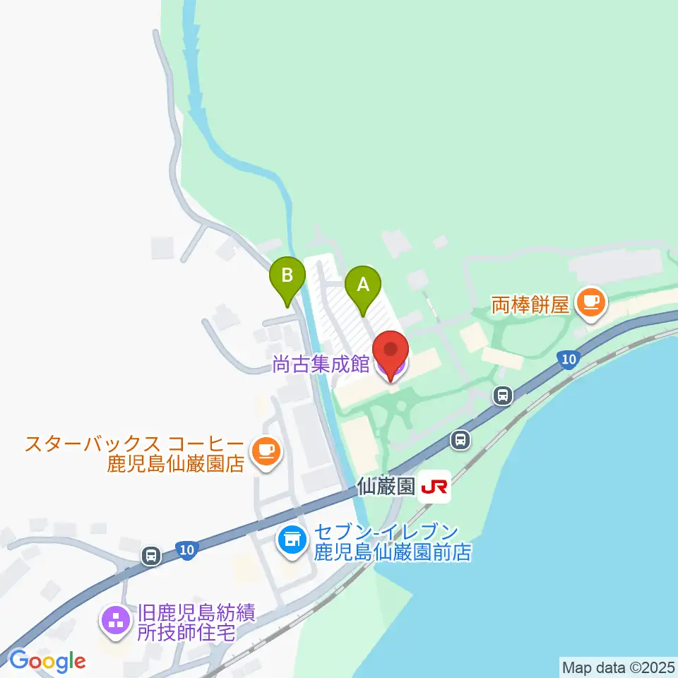 尚古集成館周辺の駐車場・コインパーキング一覧地図