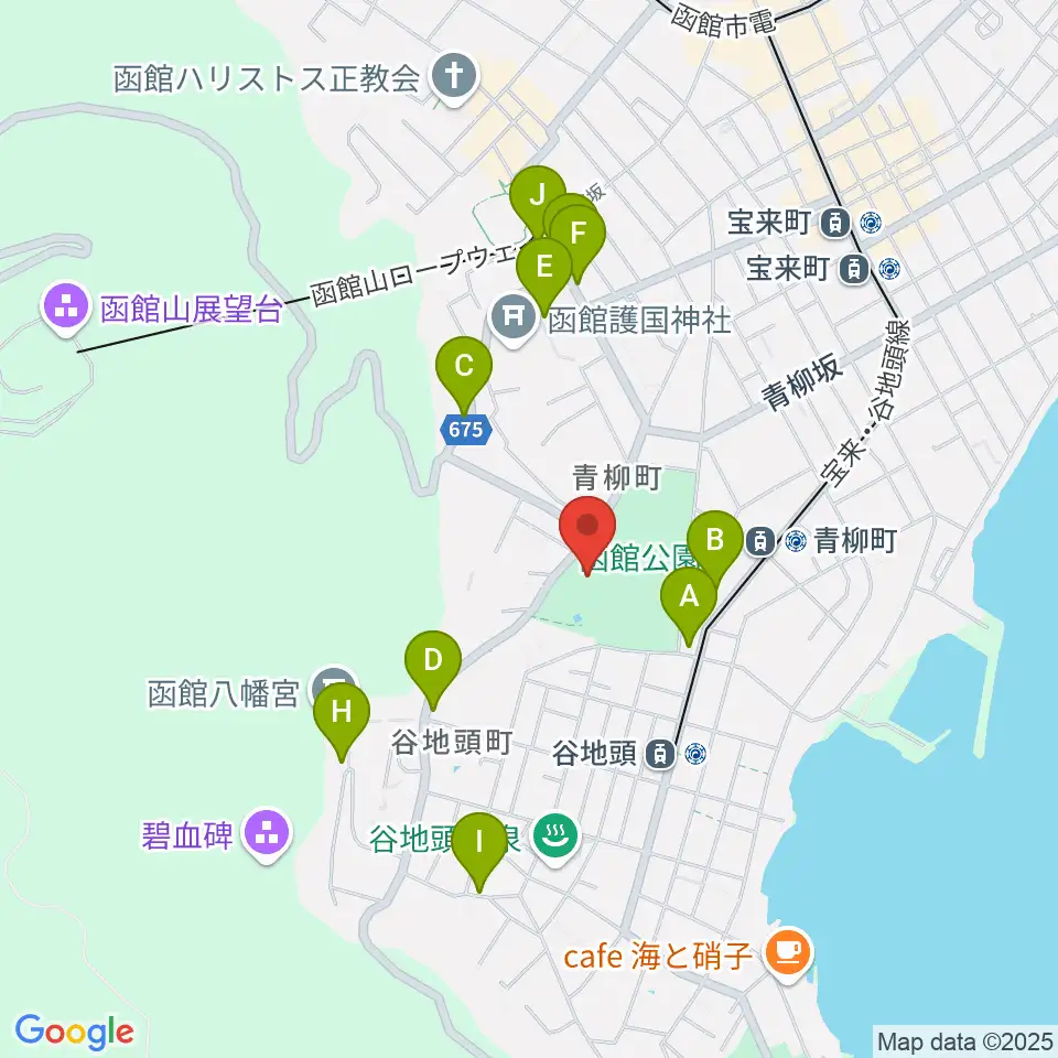 市立函館博物館周辺の駐車場・コインパーキング一覧地図