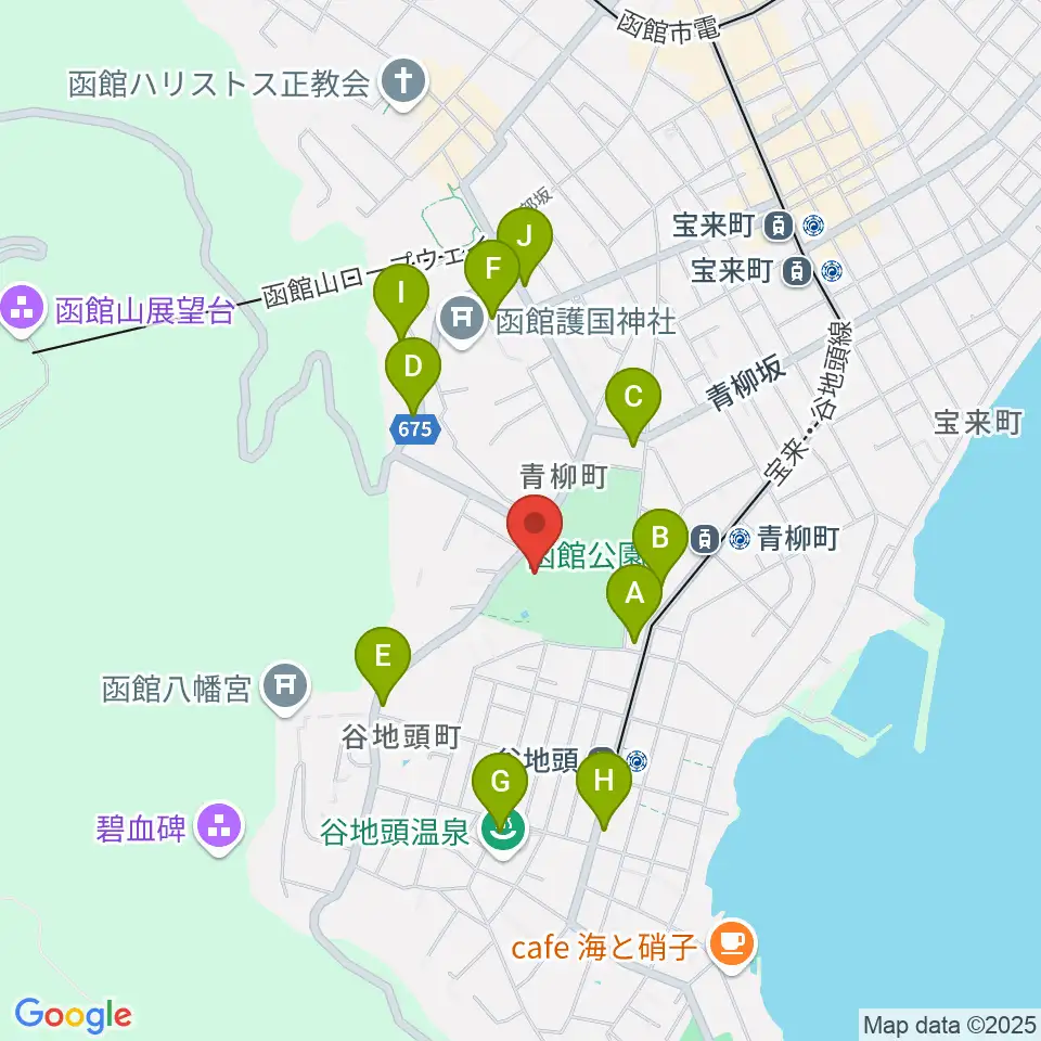 市立函館博物館周辺の駐車場・コインパーキング一覧地図