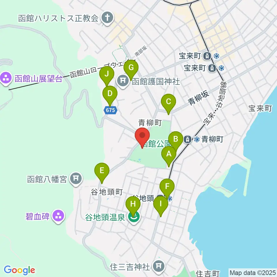市立函館博物館周辺の駐車場・コインパーキング一覧地図