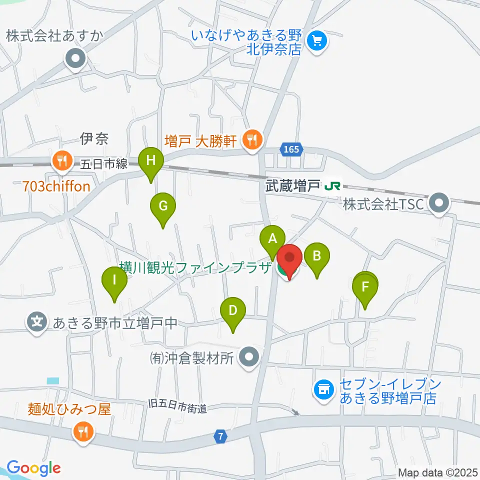横川観光ファインプラザ周辺の駐車場・コインパーキング一覧地図