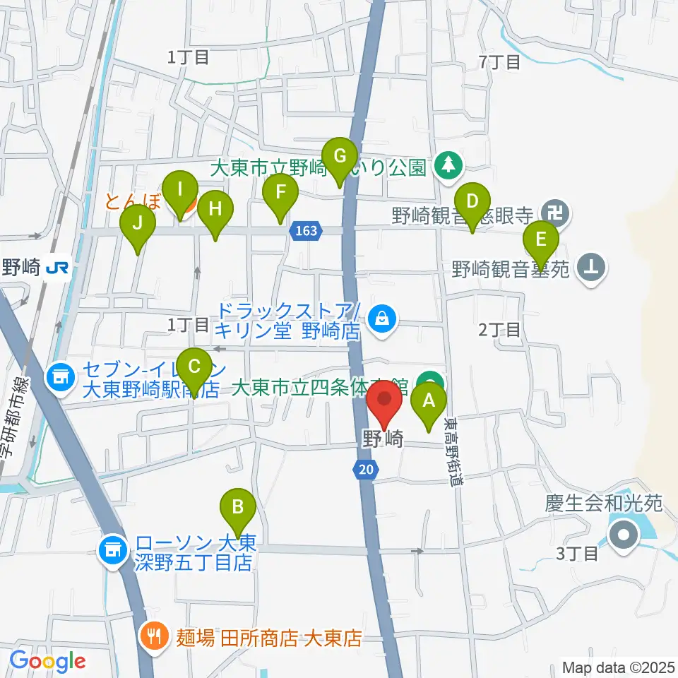 大東市立歴史民俗資料館周辺の駐車場・コインパーキング一覧地図
