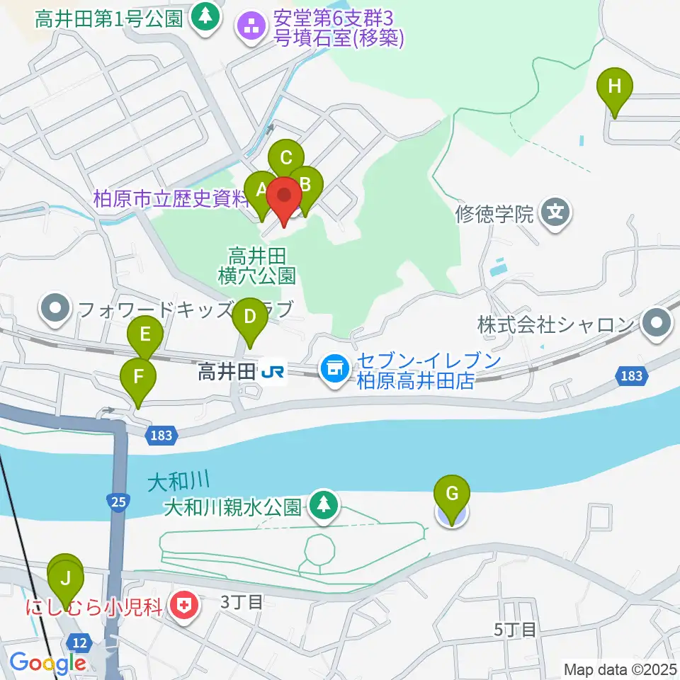 柏原市立歴史資料館周辺の駐車場・コインパーキング一覧地図