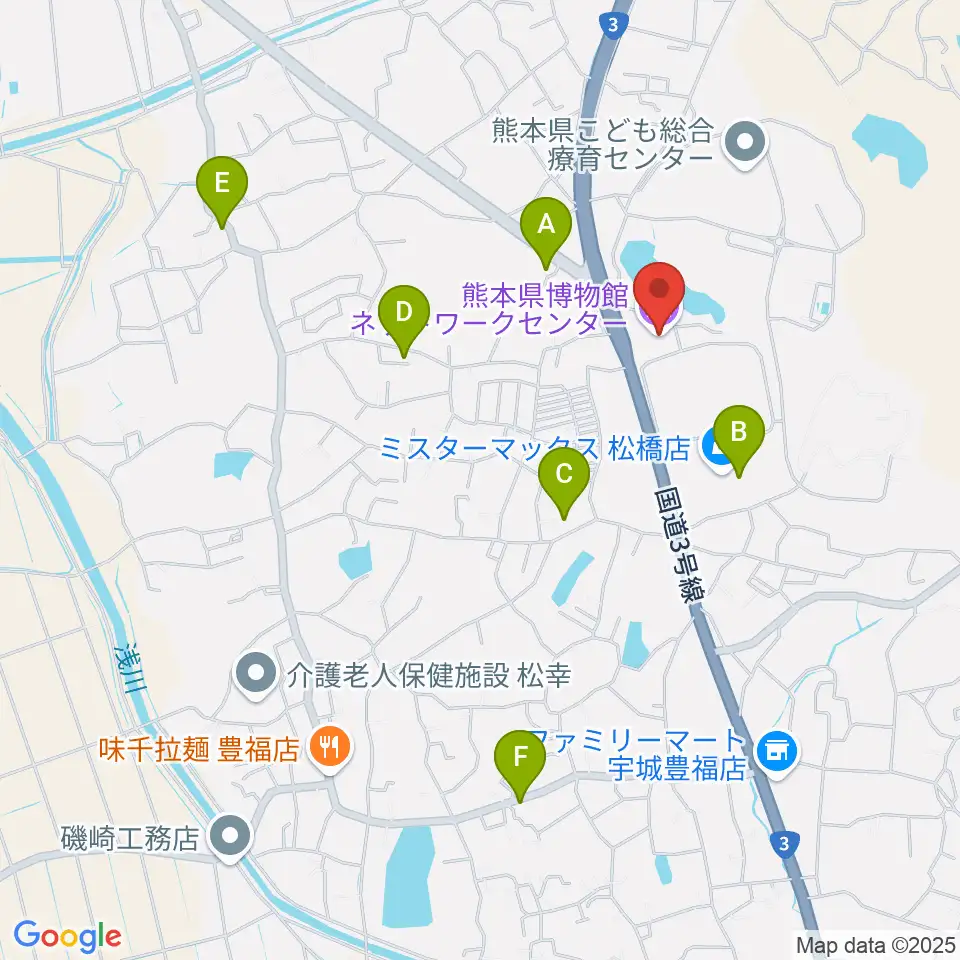 熊本県博物館ネットワークセンター周辺の駐車場・コインパーキング一覧地図