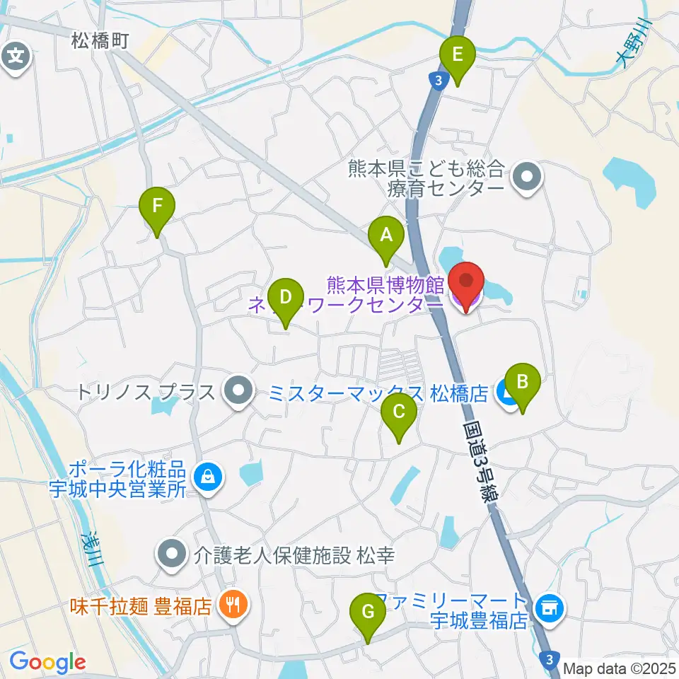 熊本県博物館ネットワークセンター周辺の駐車場・コインパーキング一覧地図