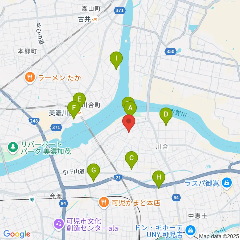 川合考古資料館周辺の駐車場・コインパーキング一覧地図