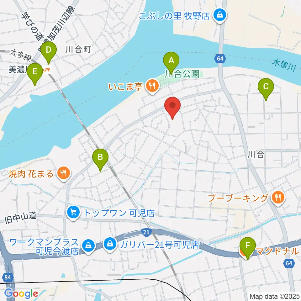 川合考古資料館周辺の駐車場・コインパーキング一覧地図