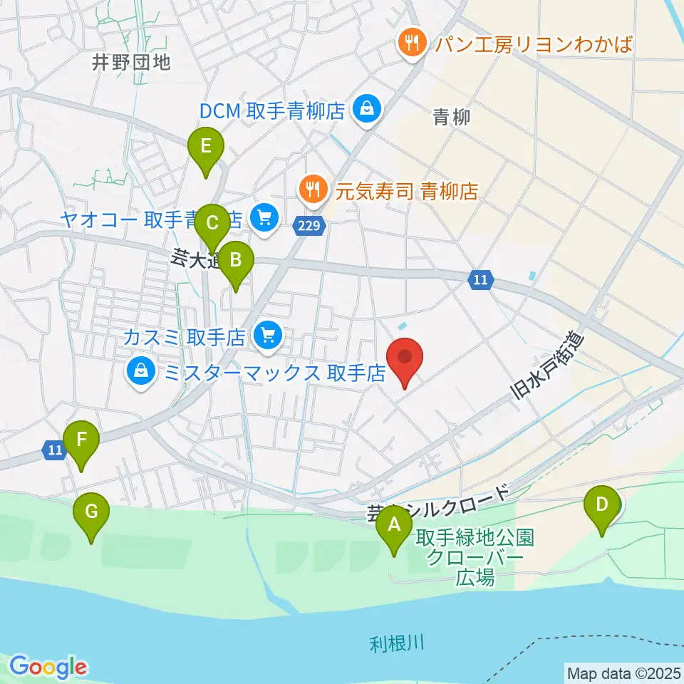 取手市埋蔵文化財センター周辺の駐車場・コインパーキング一覧地図