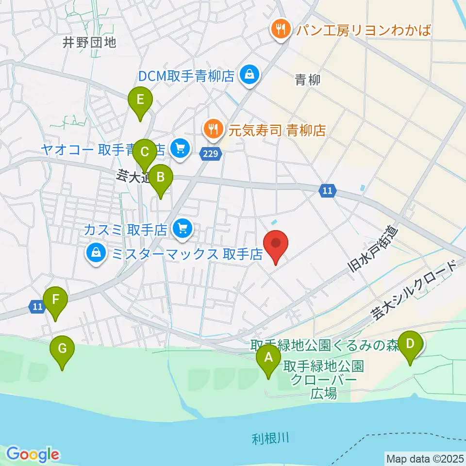 取手市埋蔵文化財センター周辺の駐車場・コインパーキング一覧地図