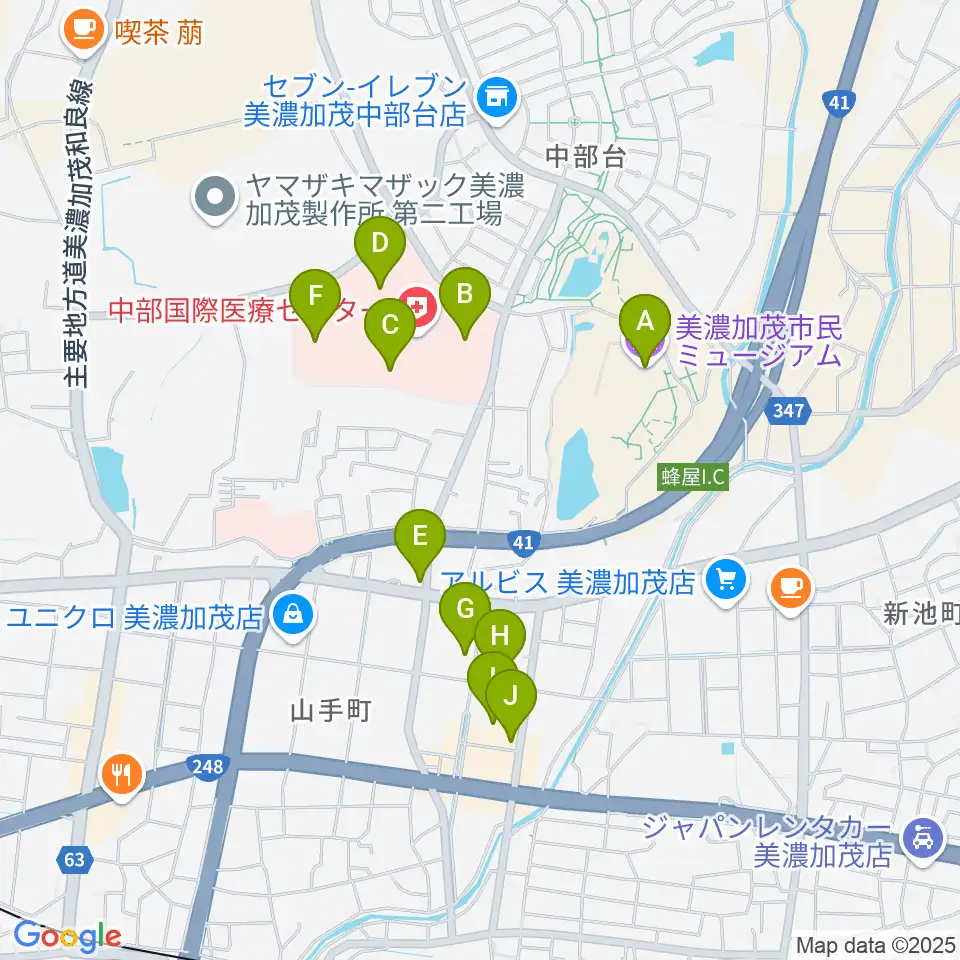 美濃加茂市民ミュージアム周辺の駐車場・コインパーキング一覧地図