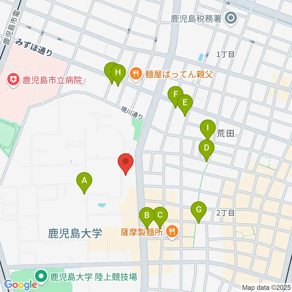 鹿児島大学総合研究博物館周辺の駐車場・コインパーキング一覧地図
