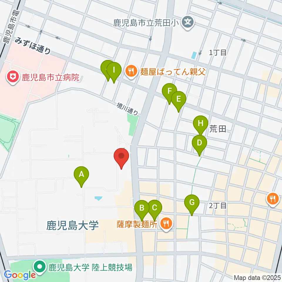 鹿児島大学総合研究博物館周辺の駐車場・コインパーキング一覧地図