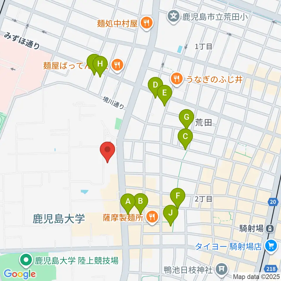 鹿児島大学総合研究博物館周辺の駐車場・コインパーキング一覧地図