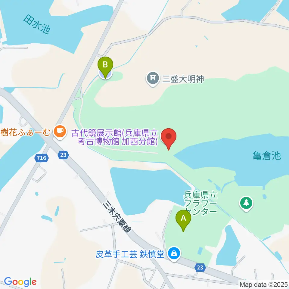 古代鏡展示館周辺の駐車場・コインパーキング一覧地図