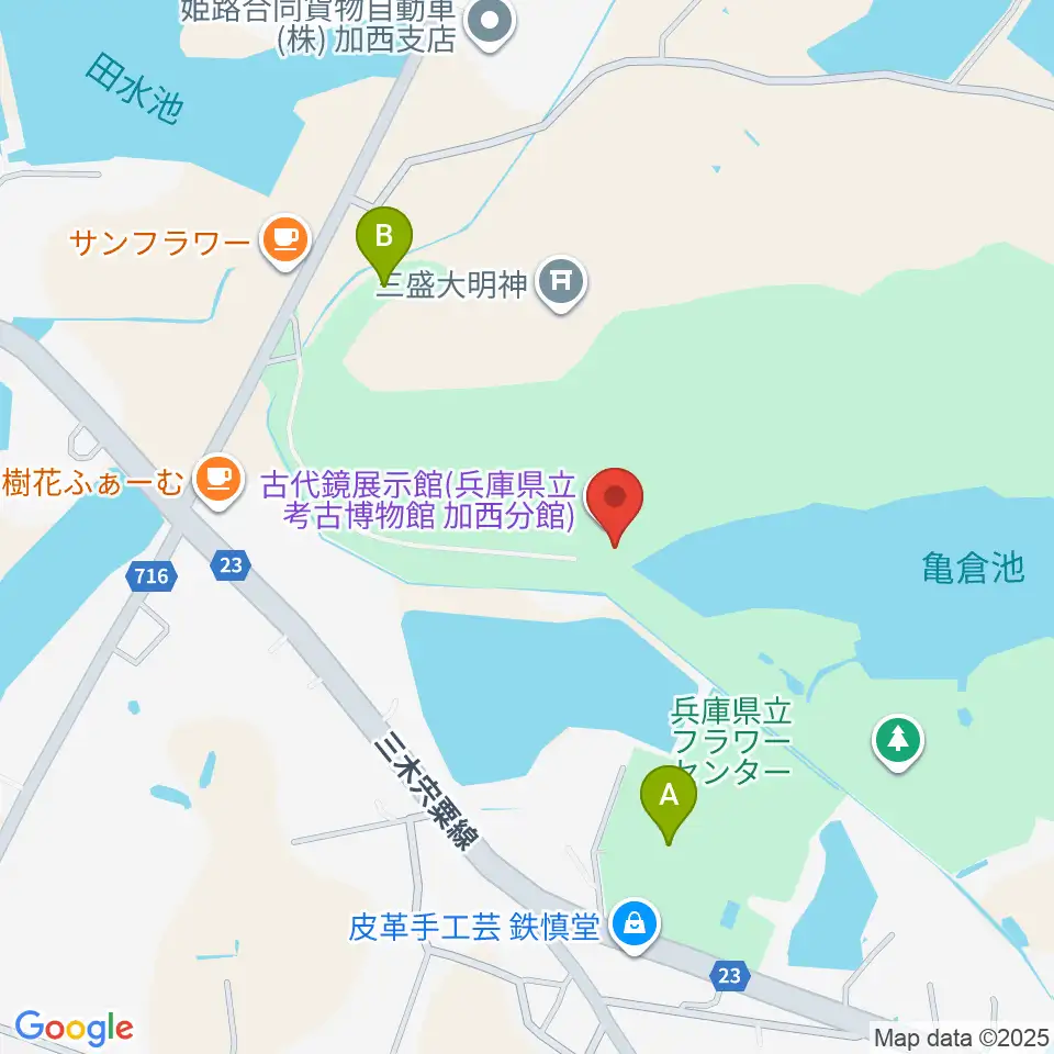 古代鏡展示館周辺の駐車場・コインパーキング一覧地図
