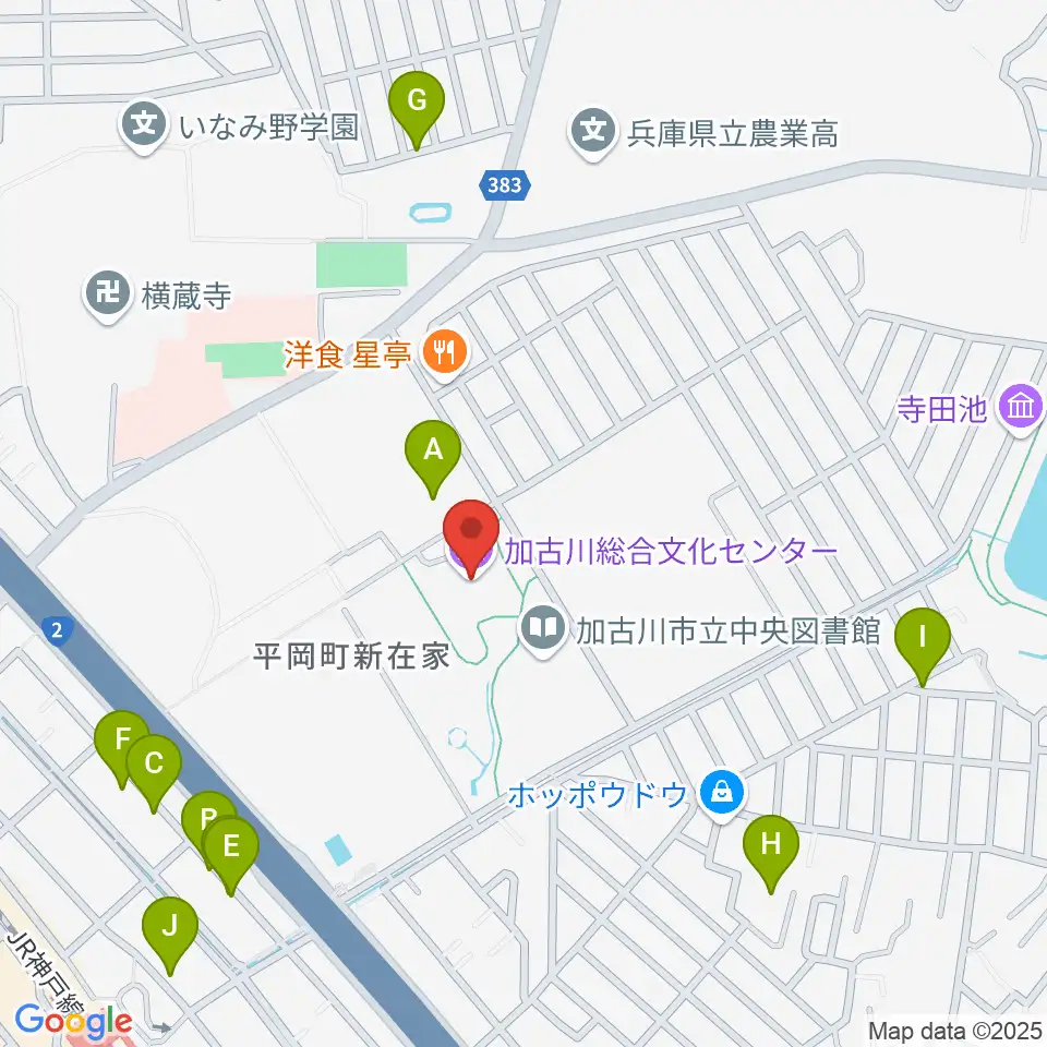 加古川総合文化センター周辺の駐車場・コインパーキング一覧地図