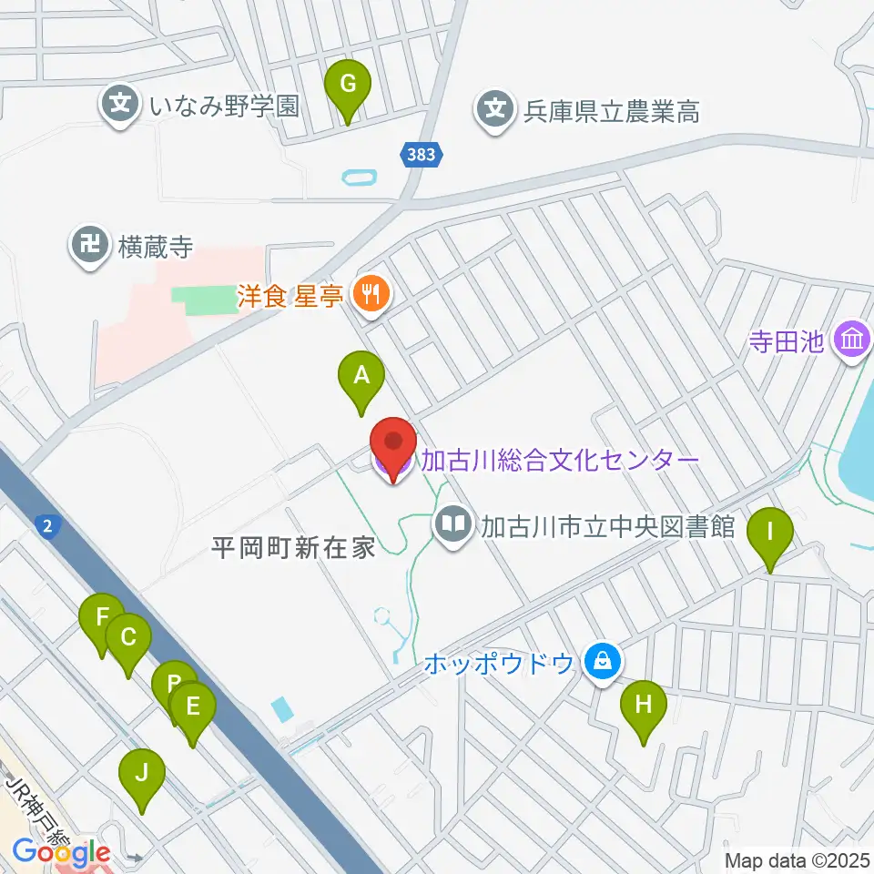加古川総合文化センター周辺の駐車場・コインパーキング一覧地図