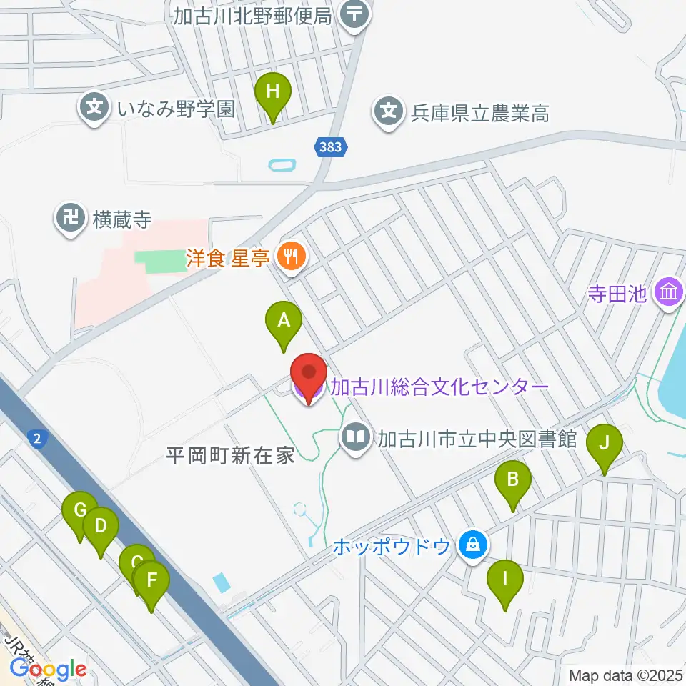 加古川総合文化センター周辺の駐車場・コインパーキング一覧地図